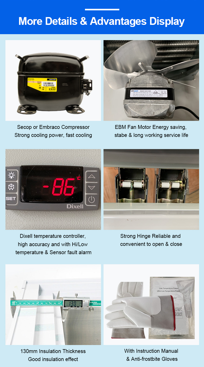 Ultra-Low Temperature Horizontal Deep Medical Chest Freezer