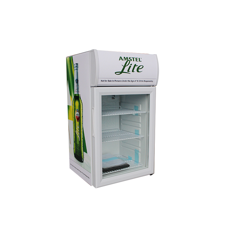 Encimera de puertas de vidrio mini bebidas refrigerador