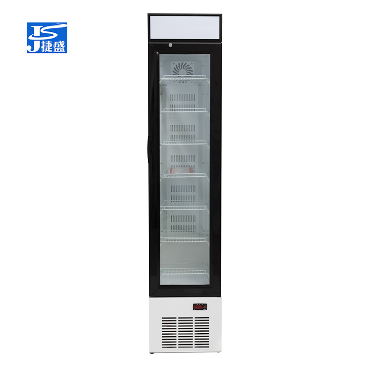 Single Door Slim Upright Glass Door Display Freezer