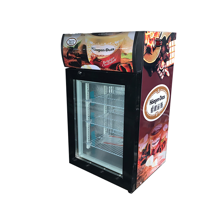 Supermarket Single Glass Door Ice Cream Display Freezer